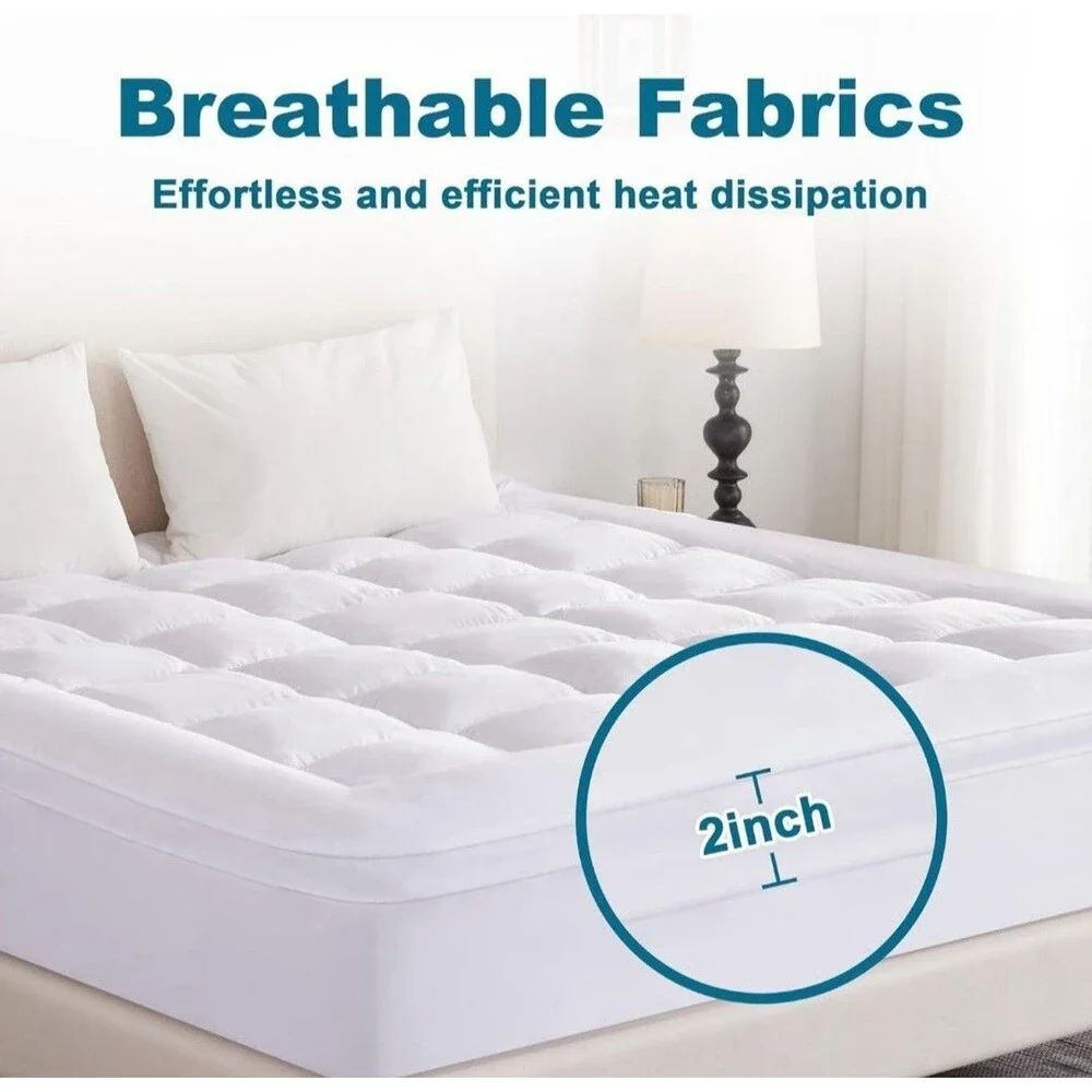 2 Inch Thick Twin Size Mattress Topper 1400 GSM Soft Pillow Top Mattress Pain